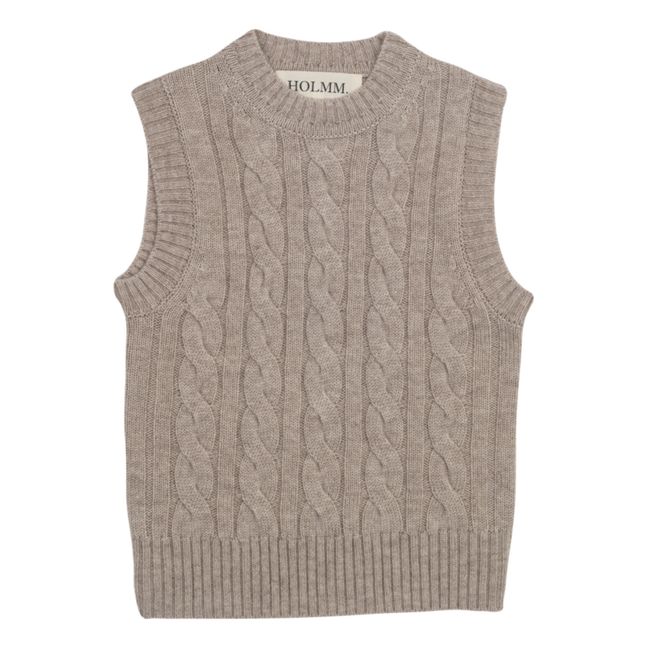 Meri Wool Cashmere Sleeveless Sweater | Taupe brown