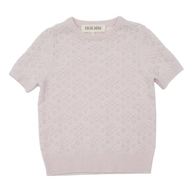 T-Shirt Cachemire Nero | Rose pâle