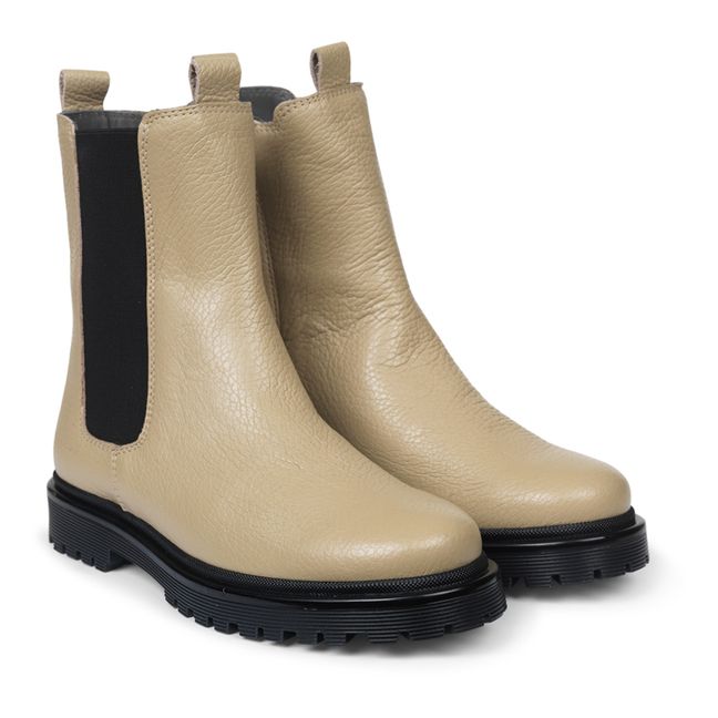 Hohe Chelsea Boots Funky Sohle | Sandfarben