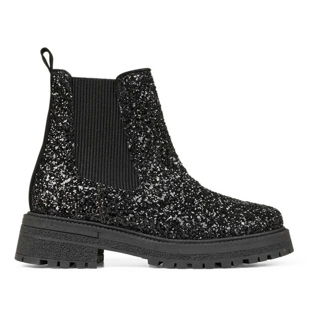 Glitter Chelsea Boots | Black