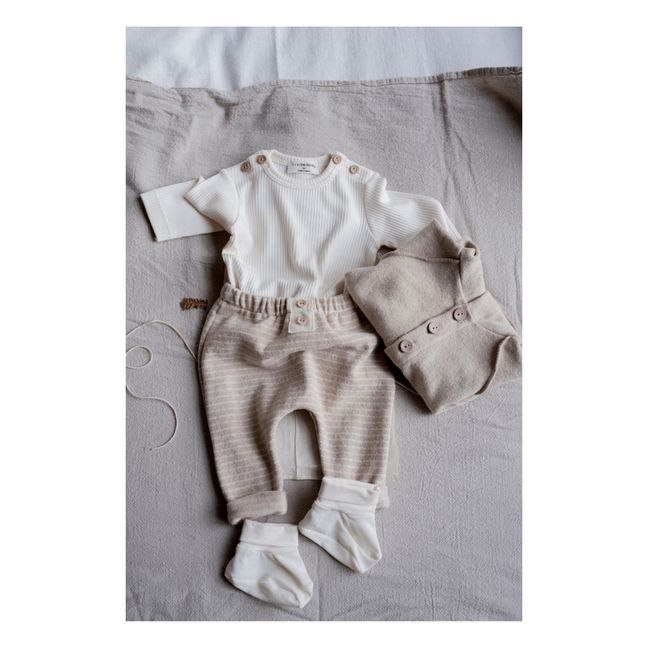 Pantalon Matière Recyclée Rayé Vincent | Beige