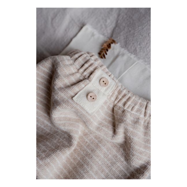 Pantalón Vincent de rayas de material reciclado | Beige