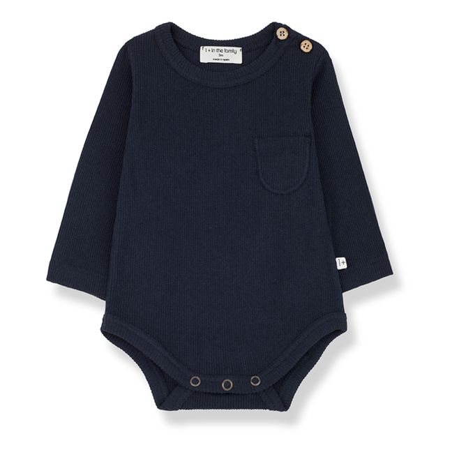 Body de canalé Tono | Azul Marino