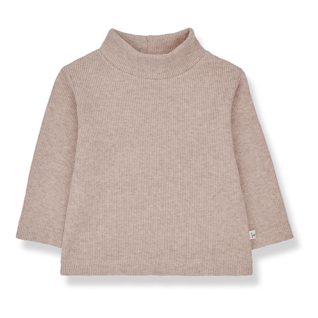 Nils Ribbed Roll Neck T-shirt | Pale pink