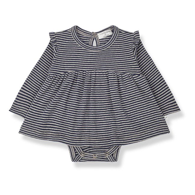 Izet Vestido de canalé a rayas Body-Conscious | Azul Marino