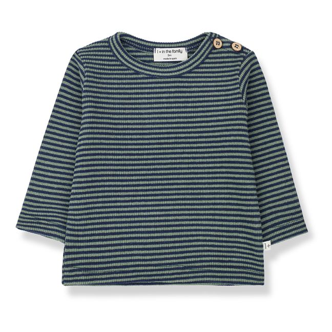 Kerem Striped Ribbed T-Shirt | Blue Green
