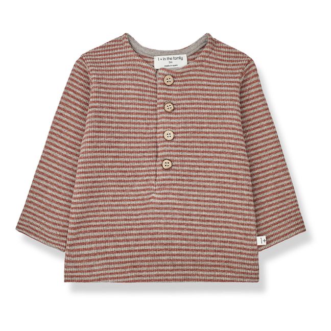 Willem Striped Ribbed T-Shirt | Brown
