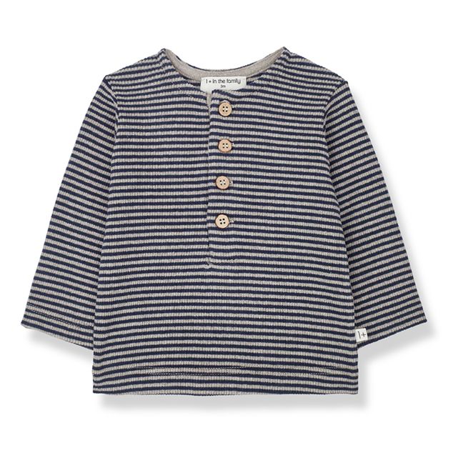 Willem Striped Ribbed T-Shirt | Navy blue
