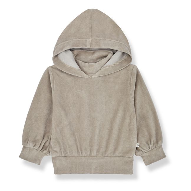 Sweat Capuche Velours Albina | Taupe
