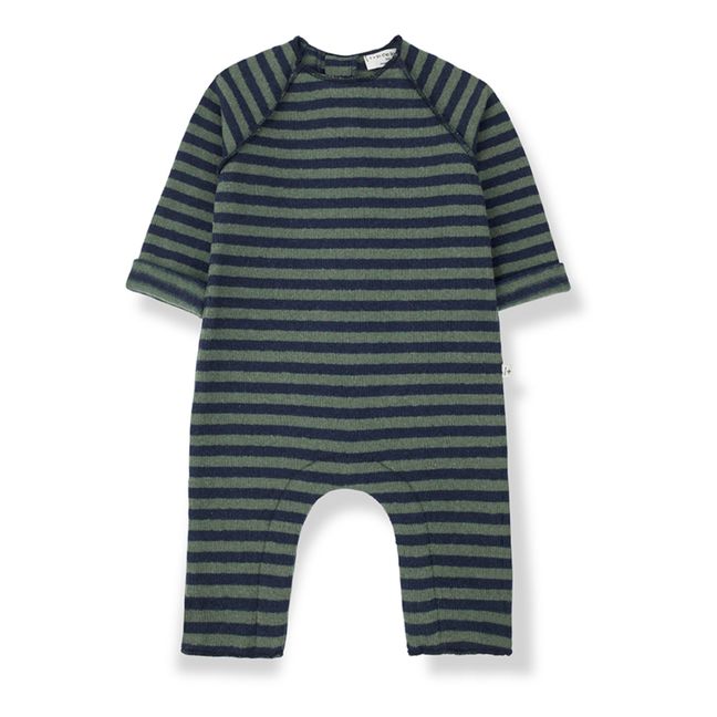 Overall aus recyceltem Material gestreift Laurent | Blaugrün