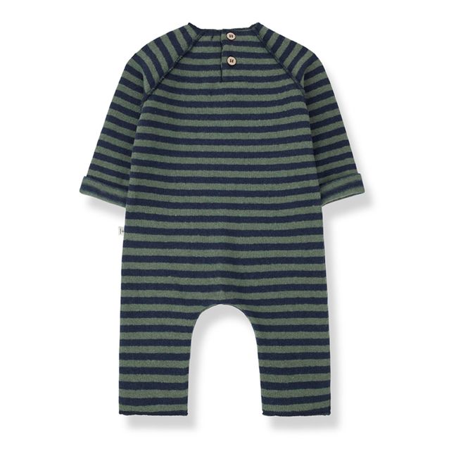 Overall aus recyceltem Material gestreift Laurent | Blaugrün