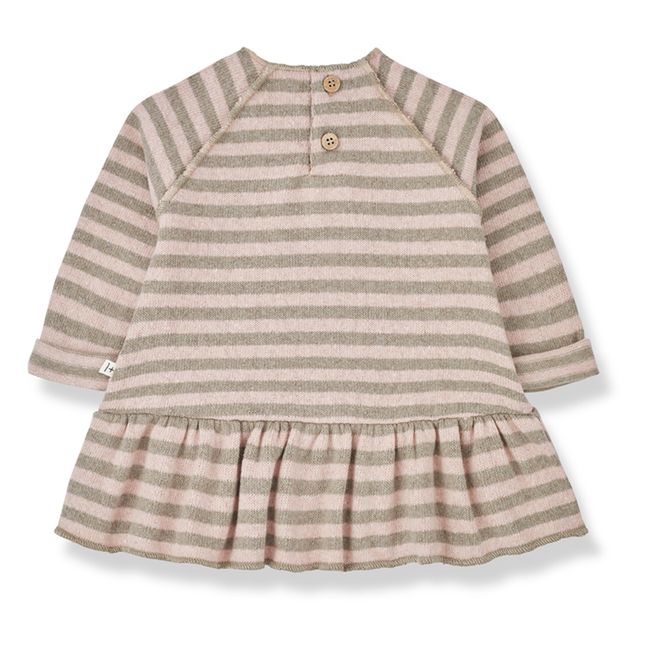 Robe Matière Recyclée Rayée Bertha | Rose pâle