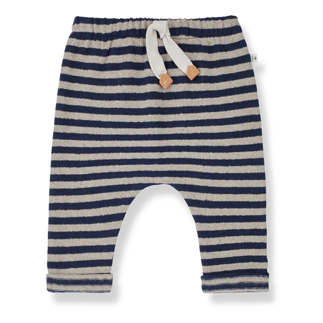 Pantalon Matière Recyclée Rayé Tristan | Bleu marine