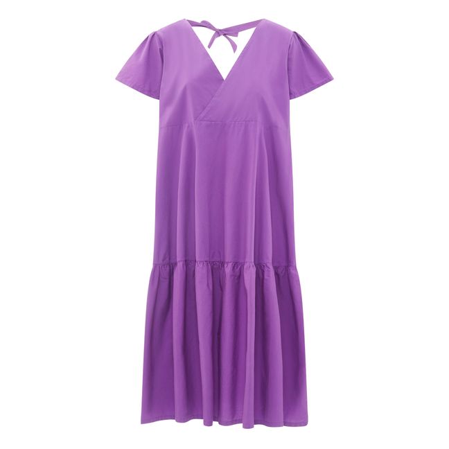 Women's Organic Poplin Ruffled Midi Dress | Viola