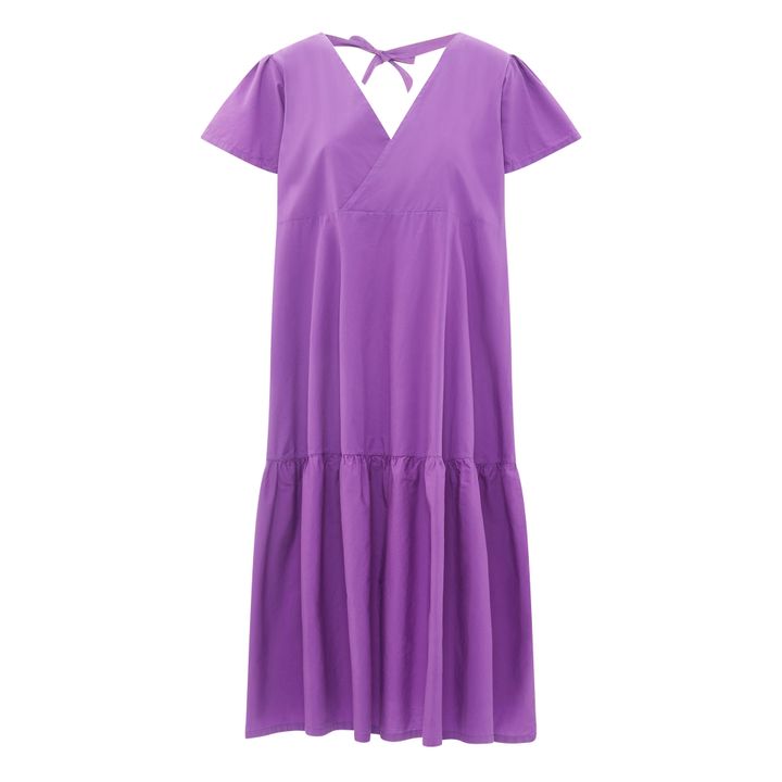 Women's Organic Poplin Ruffled Midi Dress | Viola- Immagine del prodotto n°0