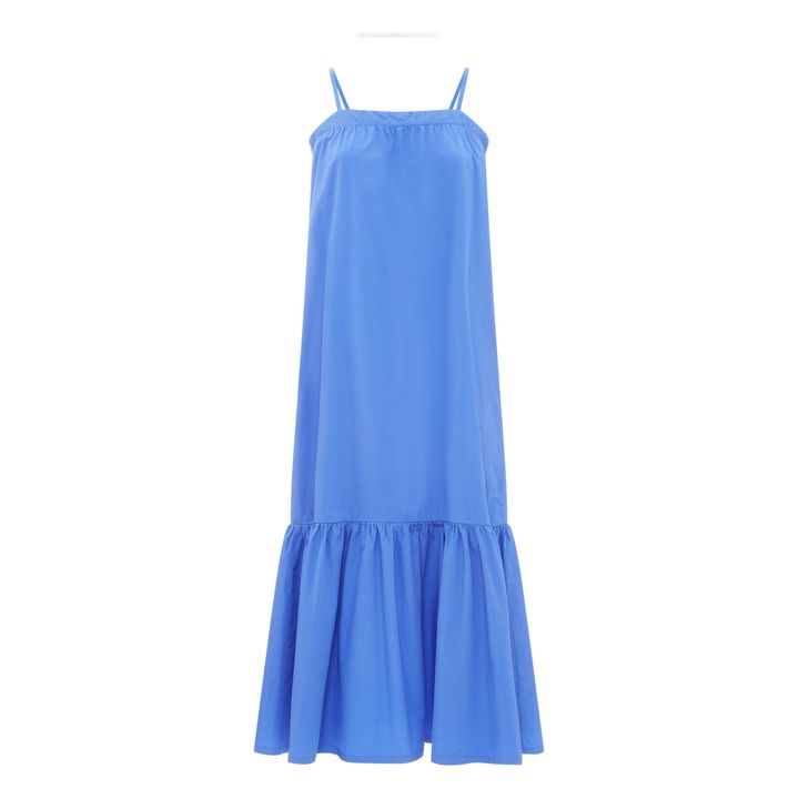 Women's Organic Poplin Midi Dress with Fine Straps | Azul- Imagen del producto n°0
