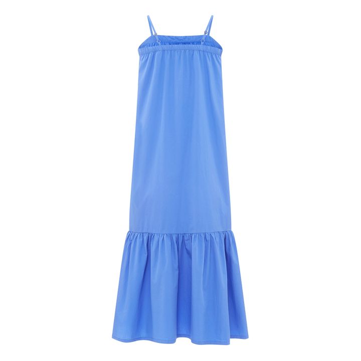 Women's Organic Poplin Midi Dress with Fine Straps | Azul- Imagen del producto n°1