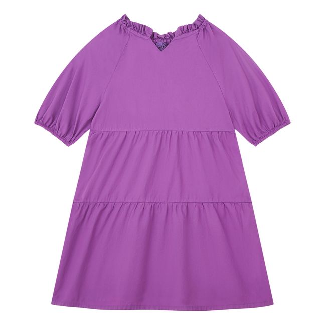 Girl's 3/4 Sleeve Organic Poplin Dress | Viola