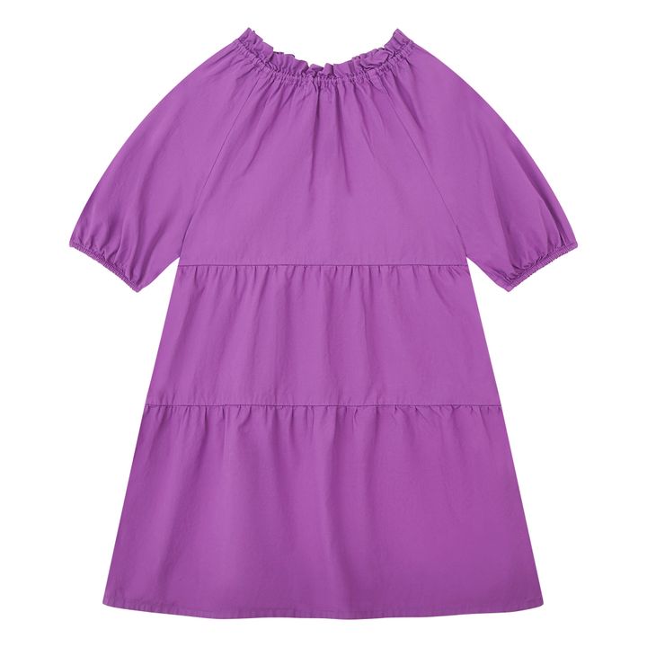 Girl's 3/4 Sleeve Organic Poplin Dress | Violeta- Imagen del producto n°2