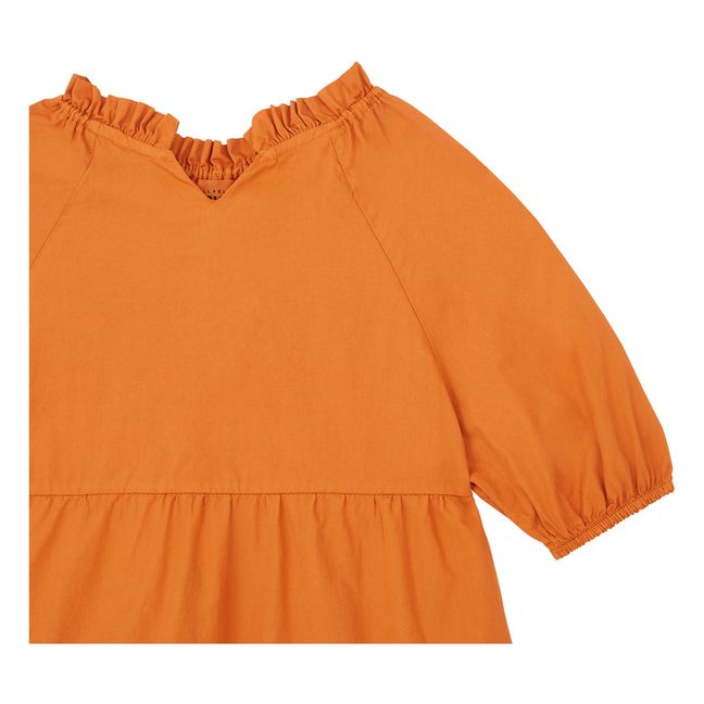 Girl's 3/4 Sleeve Organic Poplin Dress | Siena