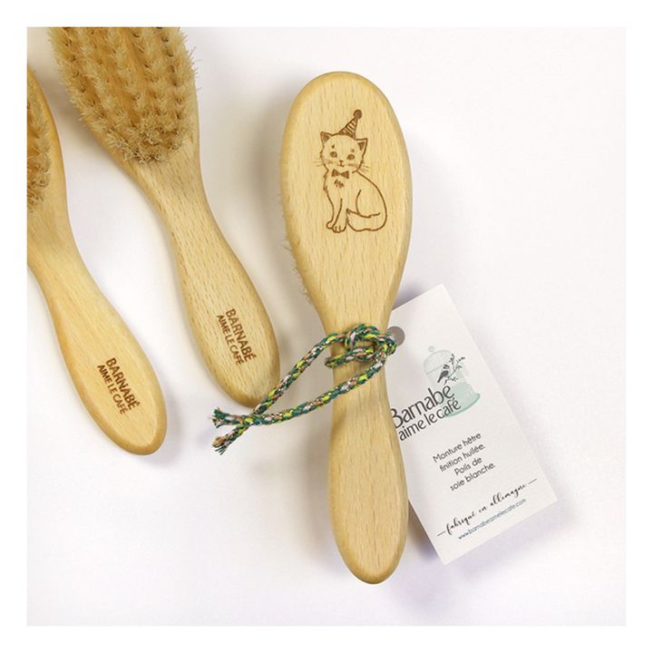 Cepillo de pelo de madera de haya y cerdas de seda gato- Imagen del producto n°1