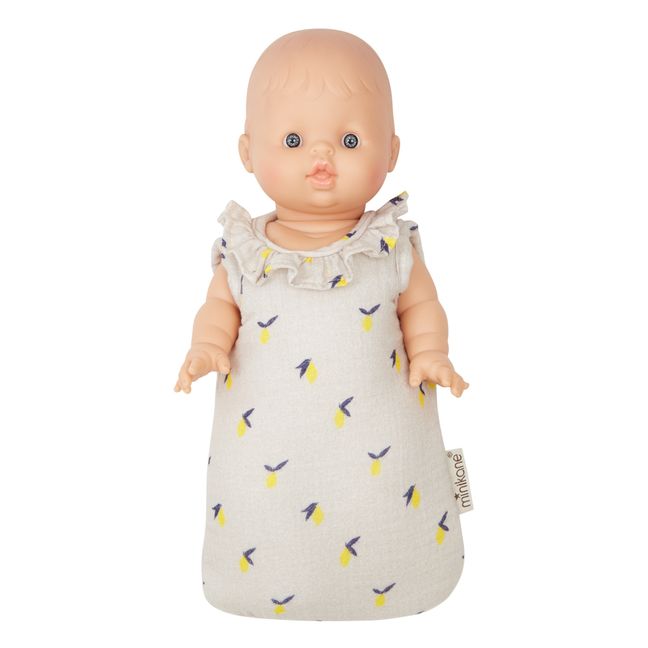 Lemon Sleeping Bag with Ruffle for Babies Doll 
