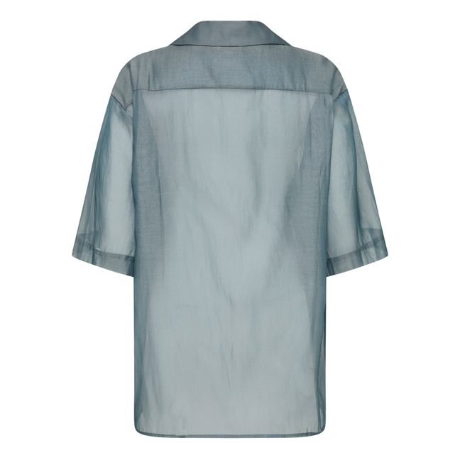 Camicia Relaxed in cotone e seta | Blu