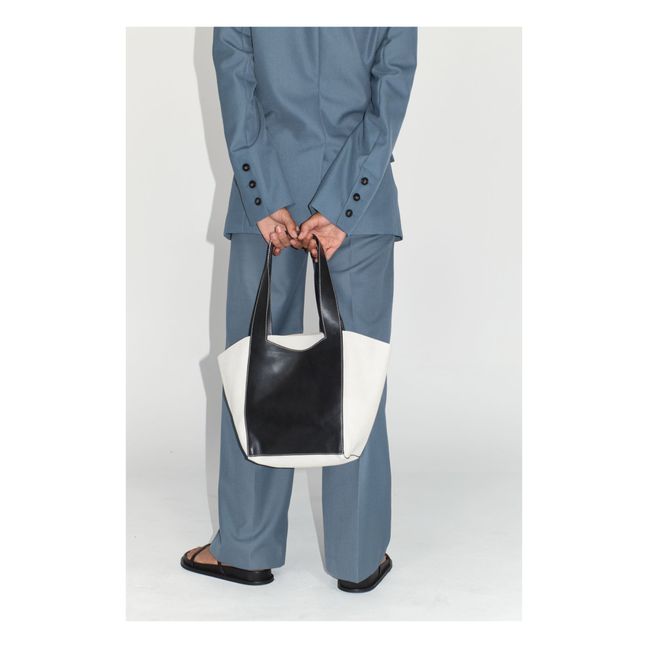 Borsa Contrast Bowling in pelle | Nero
