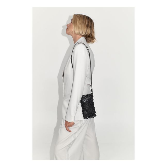 Porte Téléphone Macrame Sling Cuir | Noir