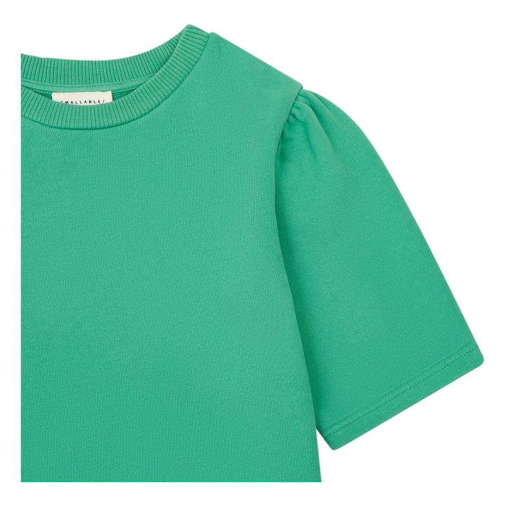 Girl's Organic Fleece Dress with Loose Sleeves | Green- Product image n°1