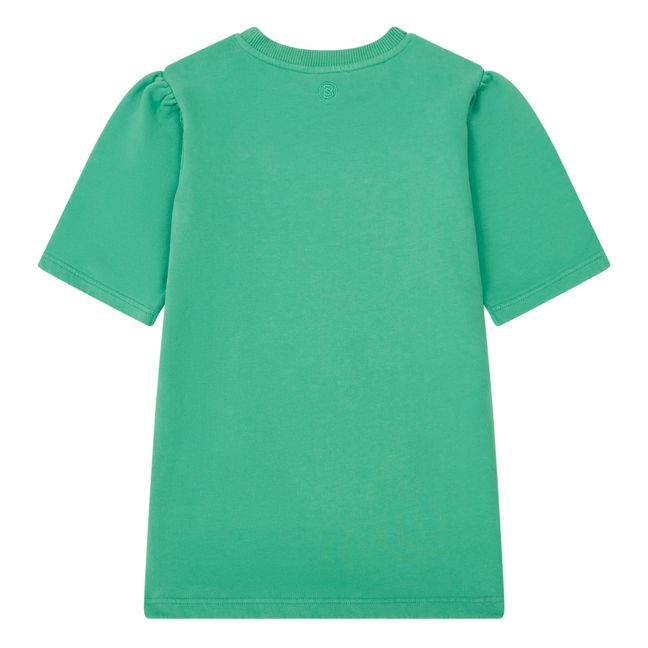 Girl's Organic Fleece Dress with Loose Sleeves | Verde