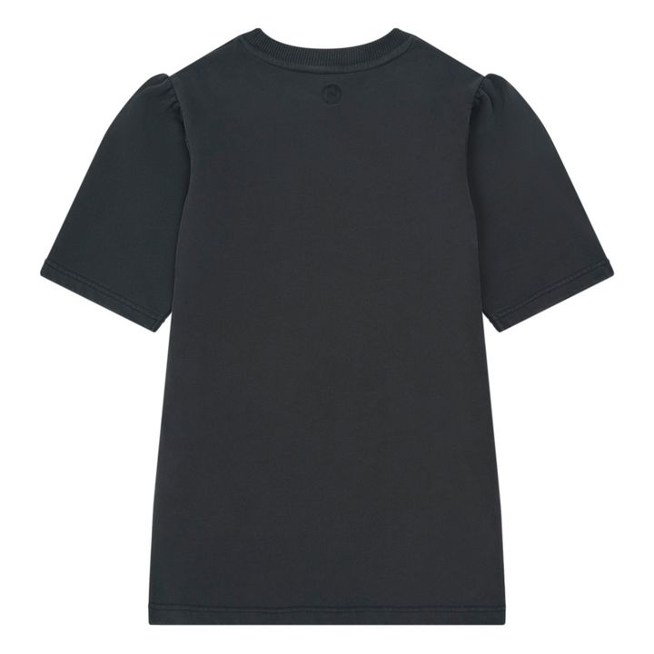 Girl's Organic Fleece Dress with Loose Sleeves | Black- Product image n°2