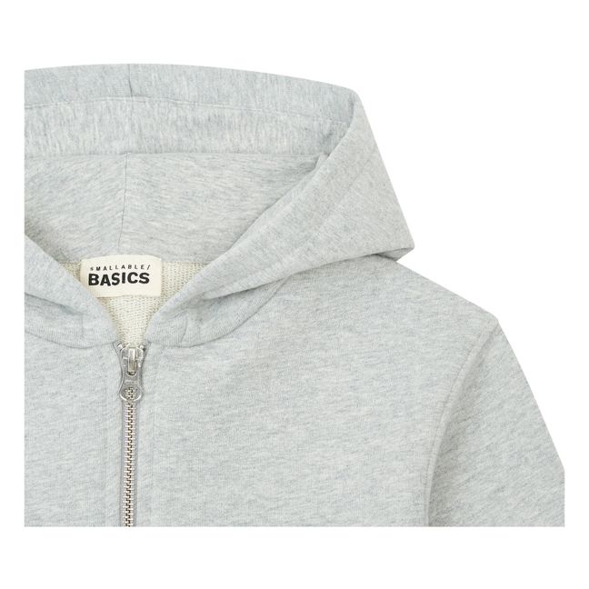 Hoodie Garçon Zippé Coton Bio | Gris chiné