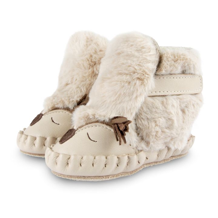 Gefütterte Babyschuhe Kapi Exklusiv Eule | Beige- Produktbild Nr. 3