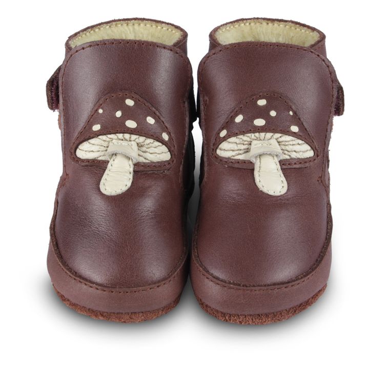 Babyschuhe gefüttert Pilz | Pflaume- Produktbild Nr. 4