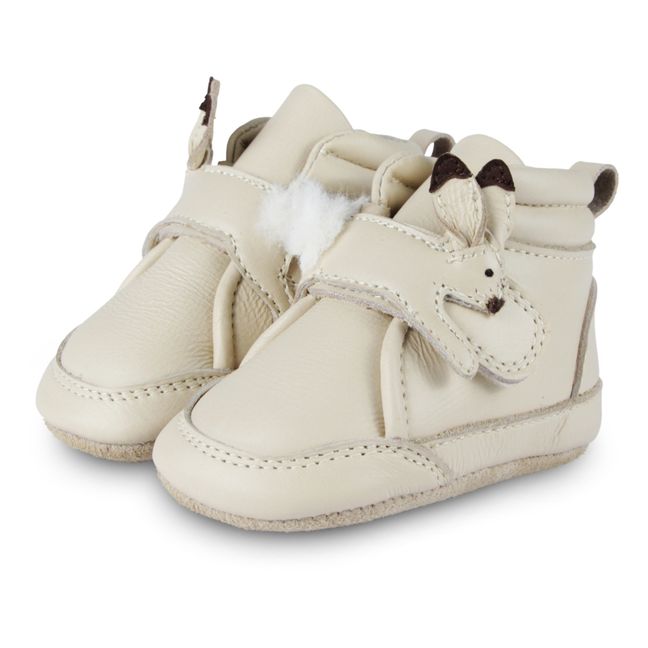 Chaussons Scratchs Plou Lapin | Crema