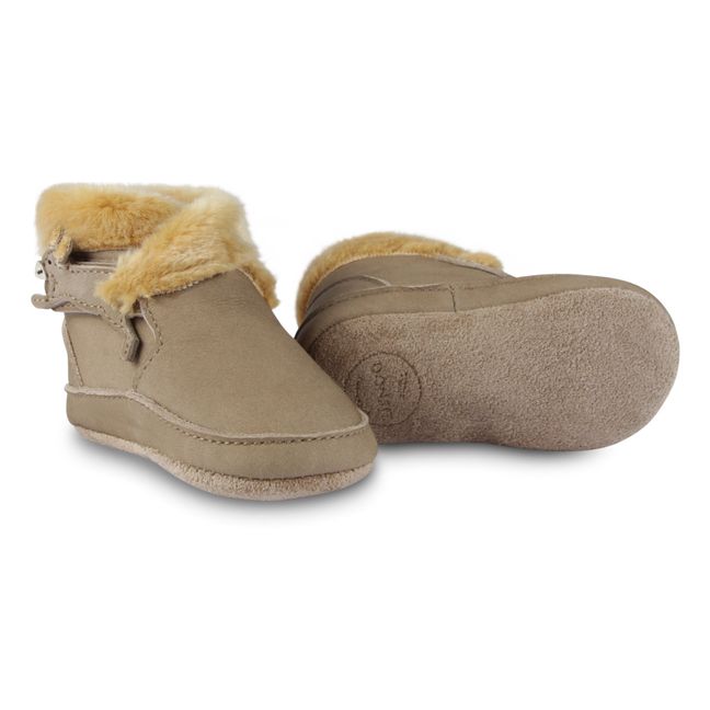 Twisi Squirrel Lined Velcro Slippers | Marrón