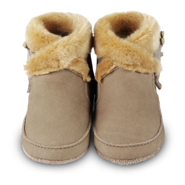 Twisi Squirrel Lined Velcro Slippers | Marrón