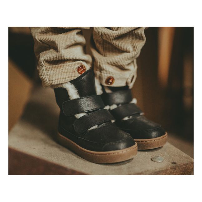 Clenn Lined Velcro Sneakers | Negro