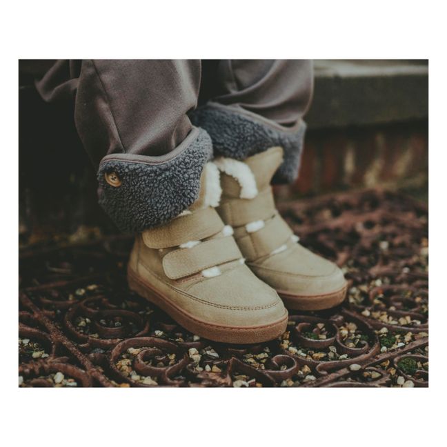 Clenn Lined Velcro Sneakers | Taupe brown