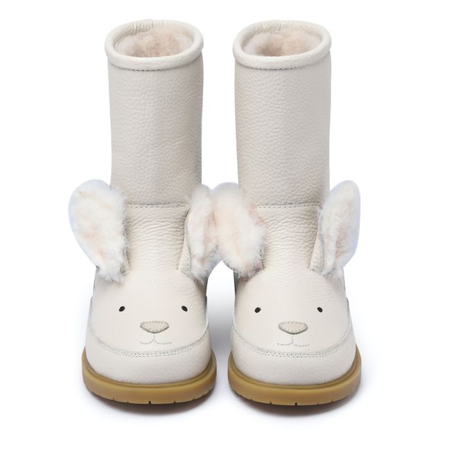 Botas exclusivas para nieve rellenas de conejo Wadudu | Blanco