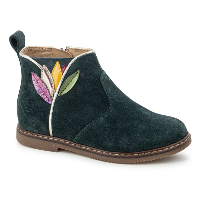 City Flora Zip-Up Ankle Boots | Verde scuro