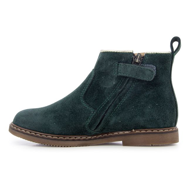 City Flora Zip-Up Ankle Boots | Dark green