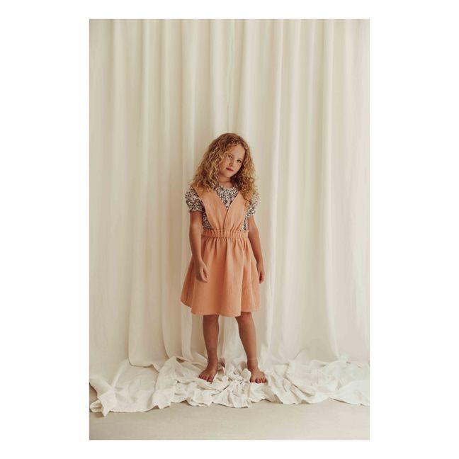 Blouse Crop Coton Bio Fleurie Josephine | Beige