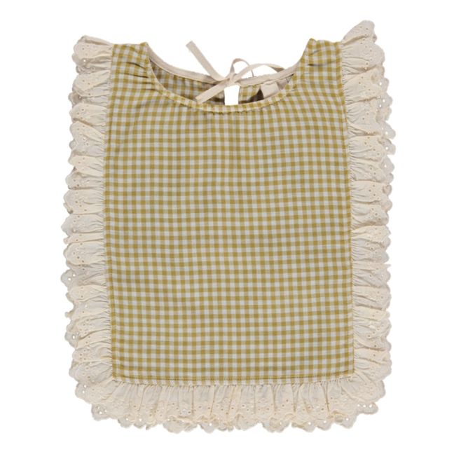 Top Coton Bio Vichy Mona | Jaune moutarde