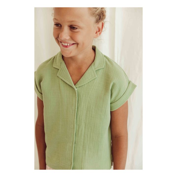 Bluse aus Bio-Baumwolle Mateo | Grün- Produktbild Nr. 2