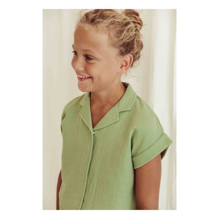 Bluse aus Bio-Baumwolle Mateo | Grün- Produktbild Nr. 3