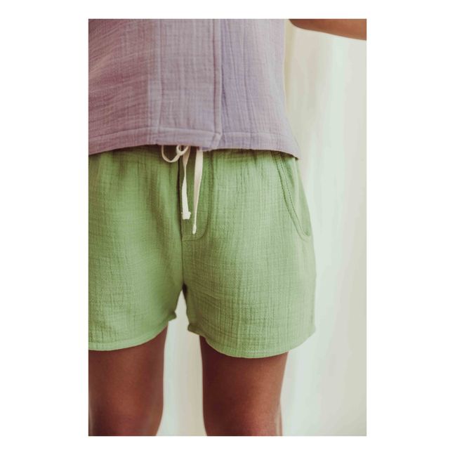 Pantalón corto de algodón ecológico Tudor | Verde