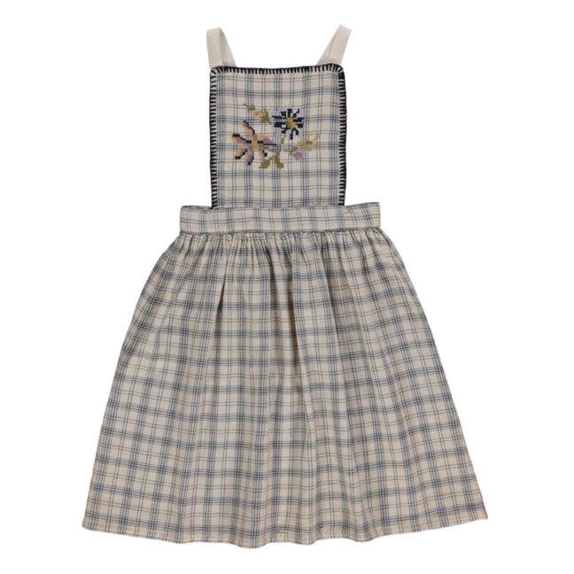 Kleid aus Bio-Baumwolle kariert Shira | Beige