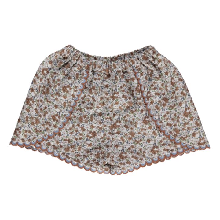 Smilla Organic Cotton Floral Shorts | Beige- Product image n°0